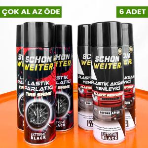 Schön Weiter 3 Adet Lastik Parlatıcı + 3 Adet Plastik Aksam Yenileyici 